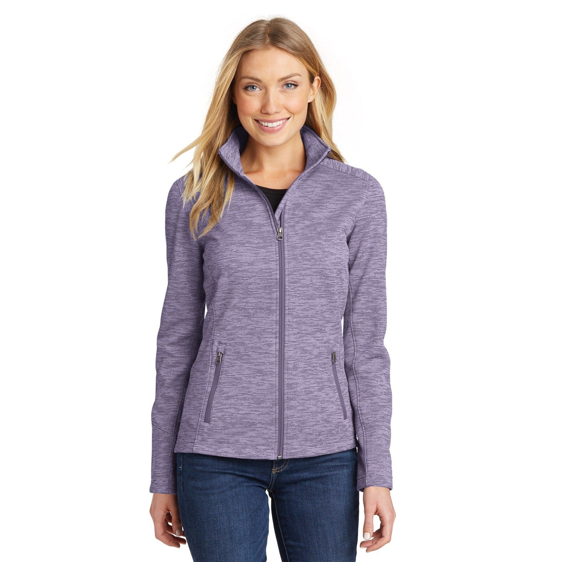 Port Authority-Port Authority® Women's Digi Stripe Fleece Jacket. L231-MedTech-4